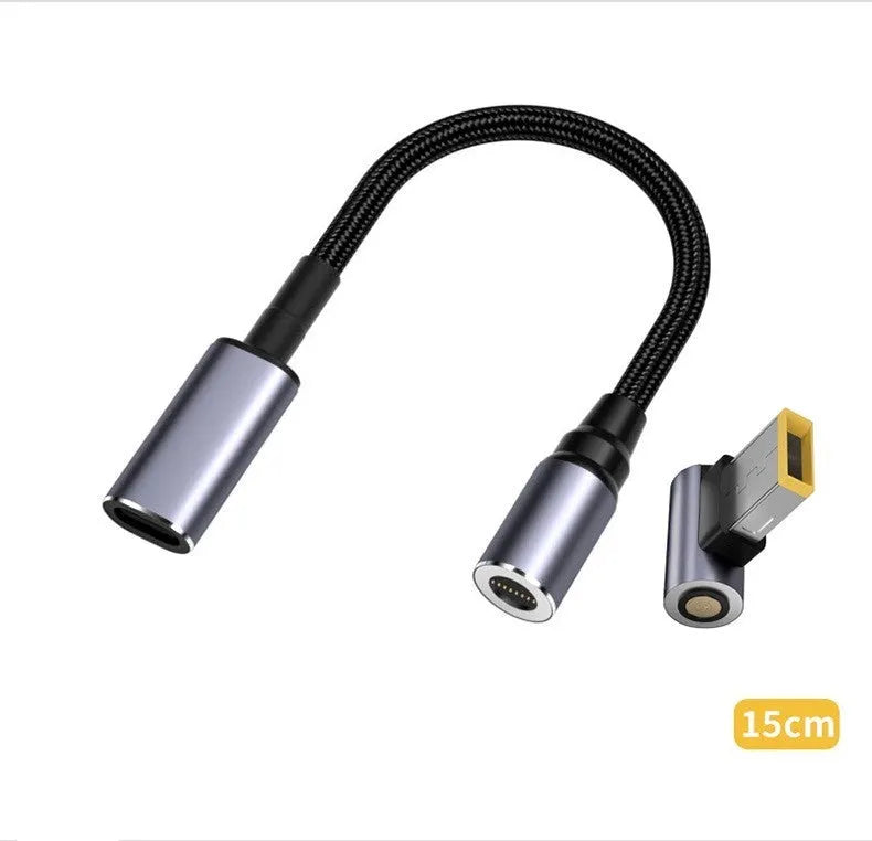 Lenovo Type-C to square port magnetic data cable with 1.8 metre length showing magnetic connector detail