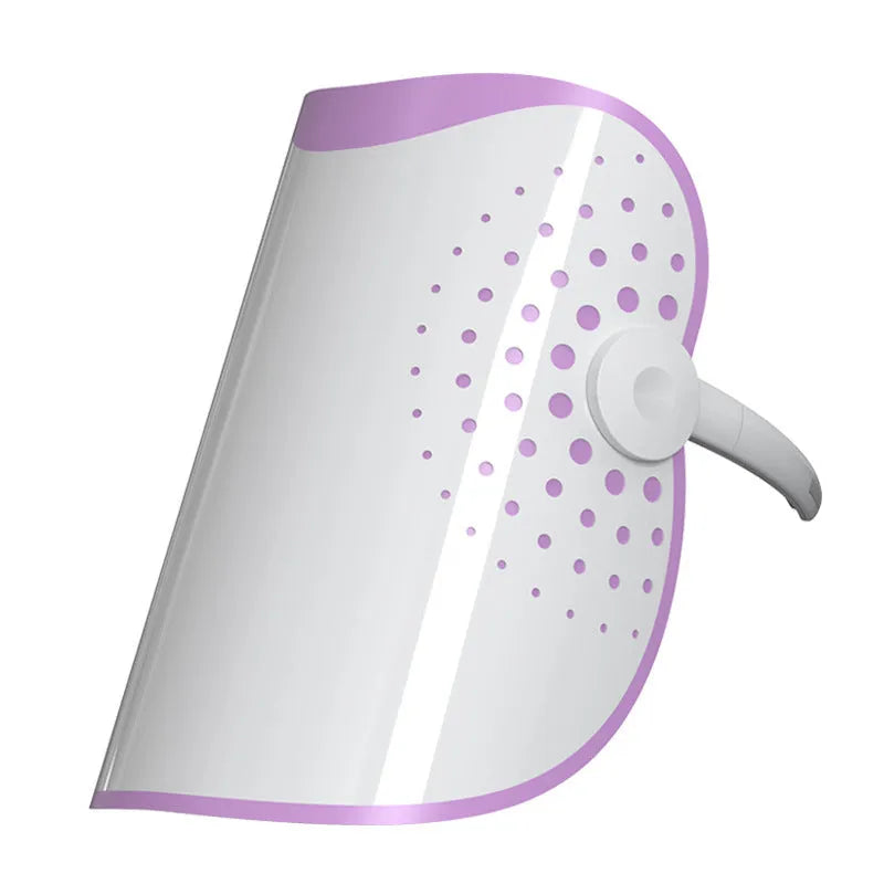 White and purple photon IPL beauty mask with plug-in power cable
