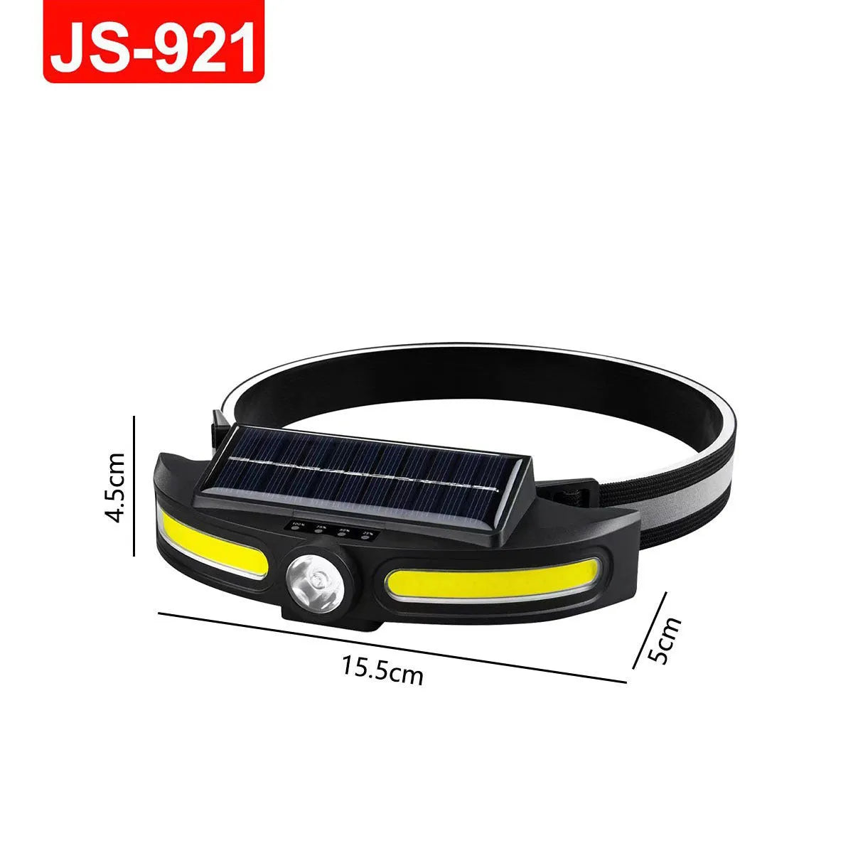 Dual light source fishing headlight outdoor riding headlamp ABS solar rechargeable