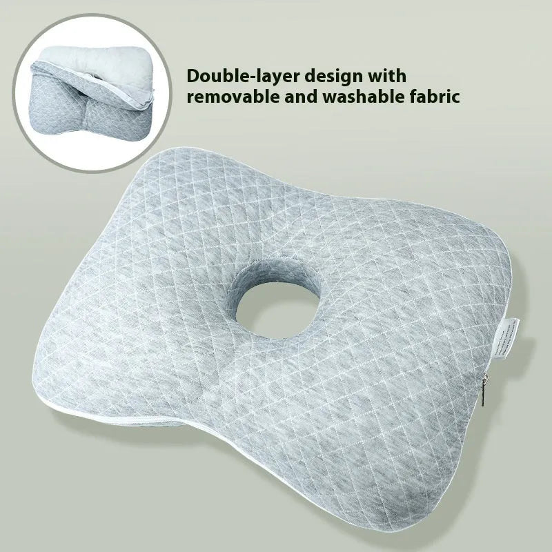 Single hole ear pillow for beauty salon treatments in grey colour