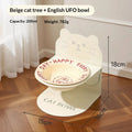 Ceramic cat food bowl with high-legged magnetic stand in beige, pink or yellow for raised cat feeding