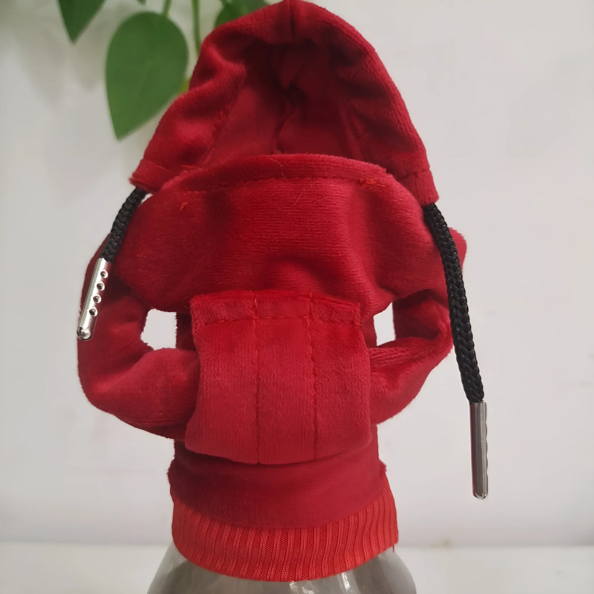 Pure cotton car gear lever decoration in red, shown on a gear stick.
