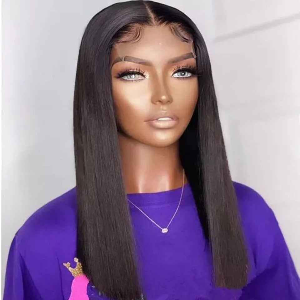 Double drawn bone straight human hair wig, 16 inch, 100% pure Chinese hair, hot dyeable