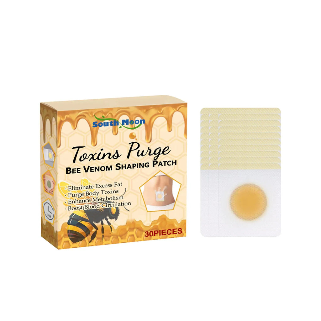 Body care patch box of 30 nursing stickers, each 7x7cm, with bee venom and plant extracts