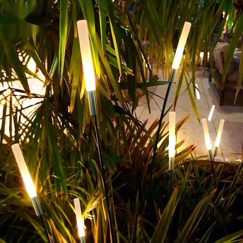Solar outdoor LED lawn lamp in acrylic hardware, 650mm to 1400mm garden path light with wheat lamp option