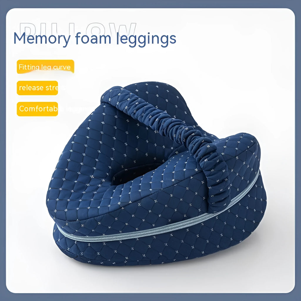 Love heart-shaped dark blue memory foam leg pillow for adult use