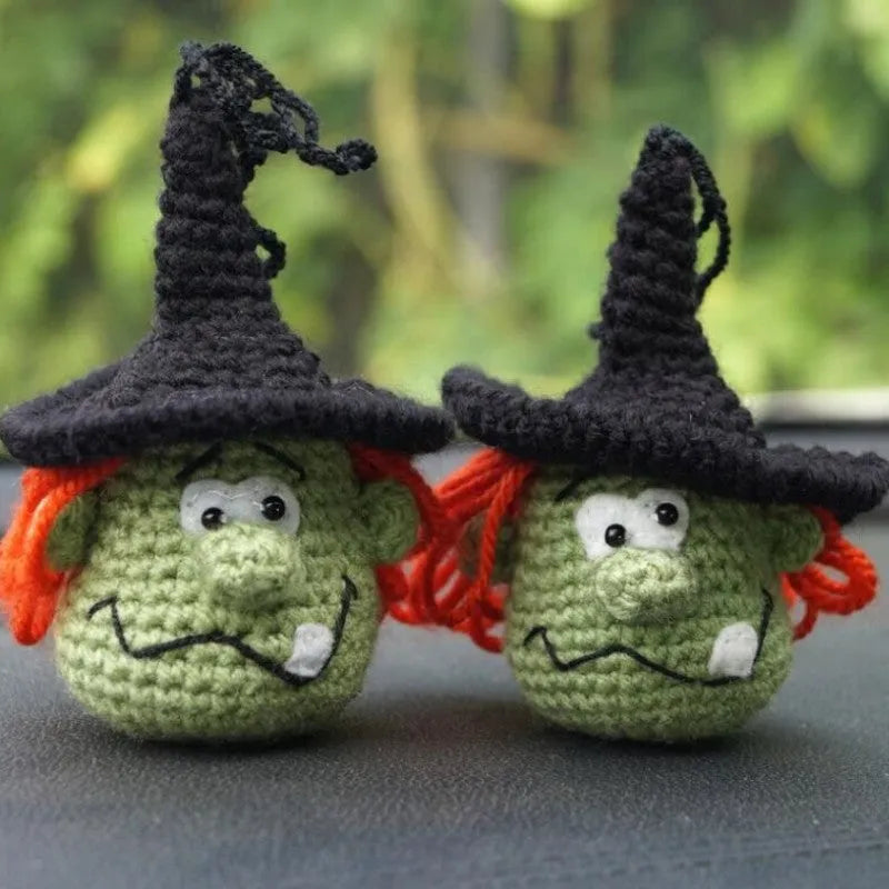 Plush hand-woven automobile hanging ornament with cartoon design for car interior decoration