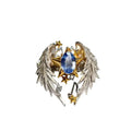 Adjustable angel wing ring with geometric design and open mouth styling
