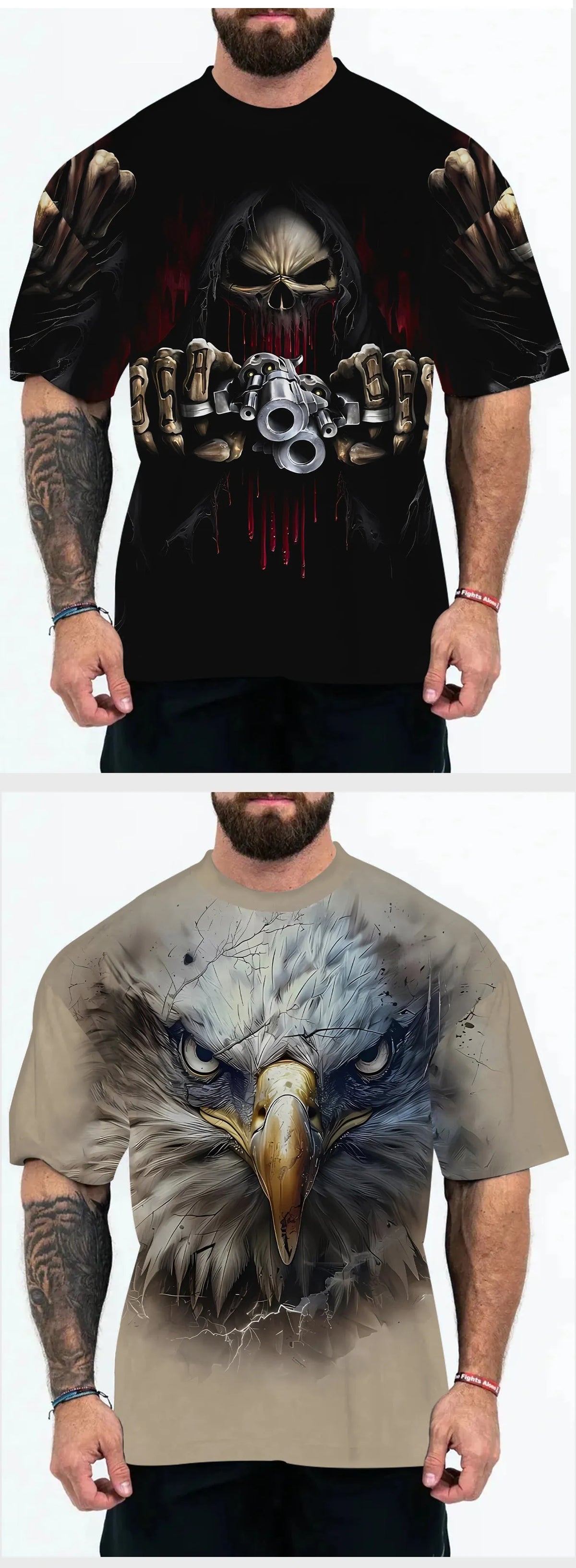 Men's loose fit short sleeve t-shirt in chemical fibre blend fabric with coloured design