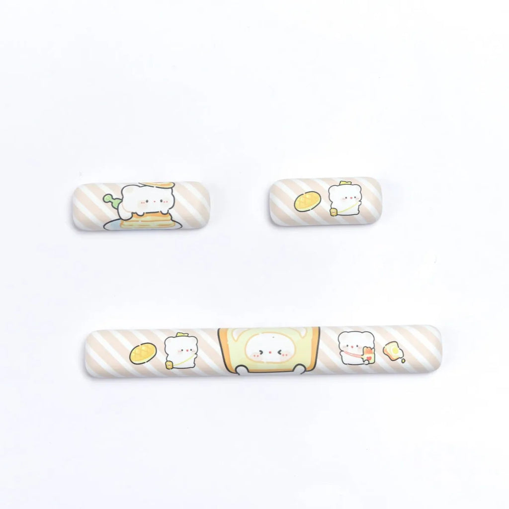MOG profile PBT key cap set with steamed bread bear thermal sublimation designs for mechanical keyboards