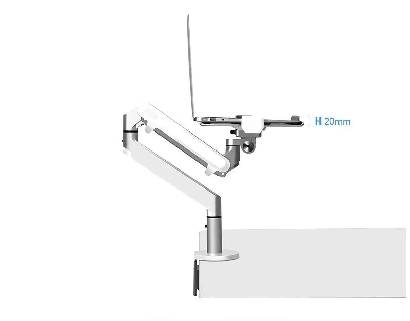 Silver aluminium alloy hover notebook arm bracket computer stand on desk
