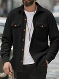 Men's solid-colour corduroy jacket in light gray, black, beige or army green, sizes S to XXXL, simple casual style