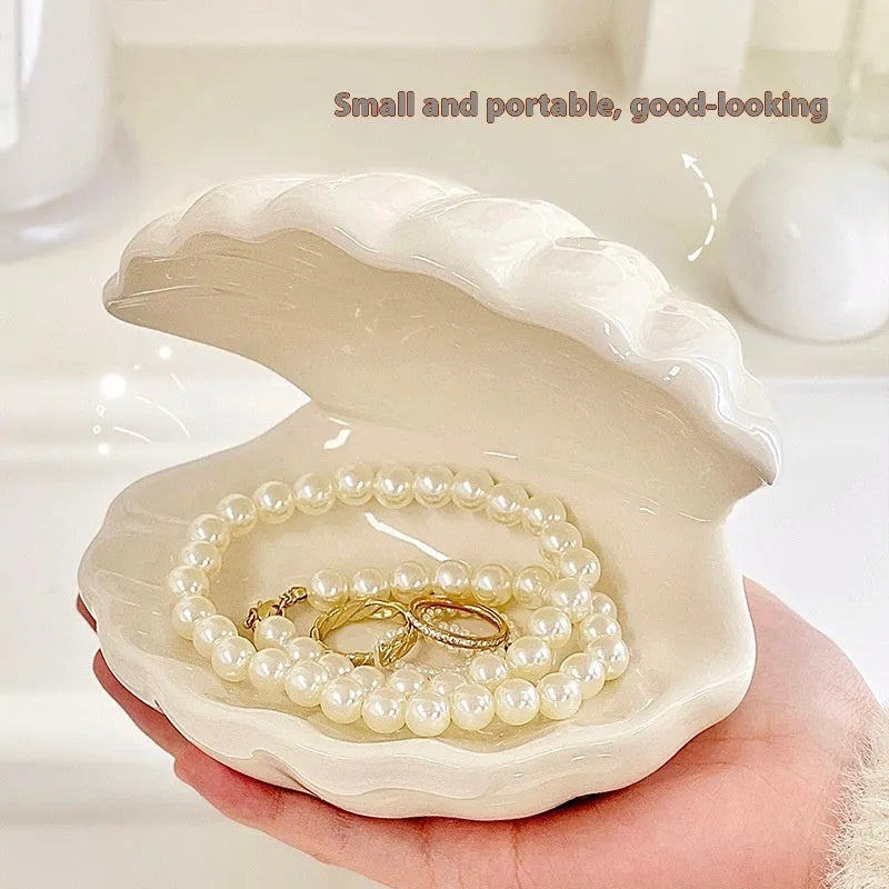 Yellow white porcelain ornament board storage tray with optional small night lamp in modern simplicity style
