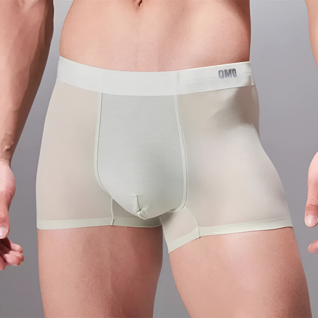 Lightweight seamless antibacterial sports underwear for men in large sizes, shown in multiple colour options.