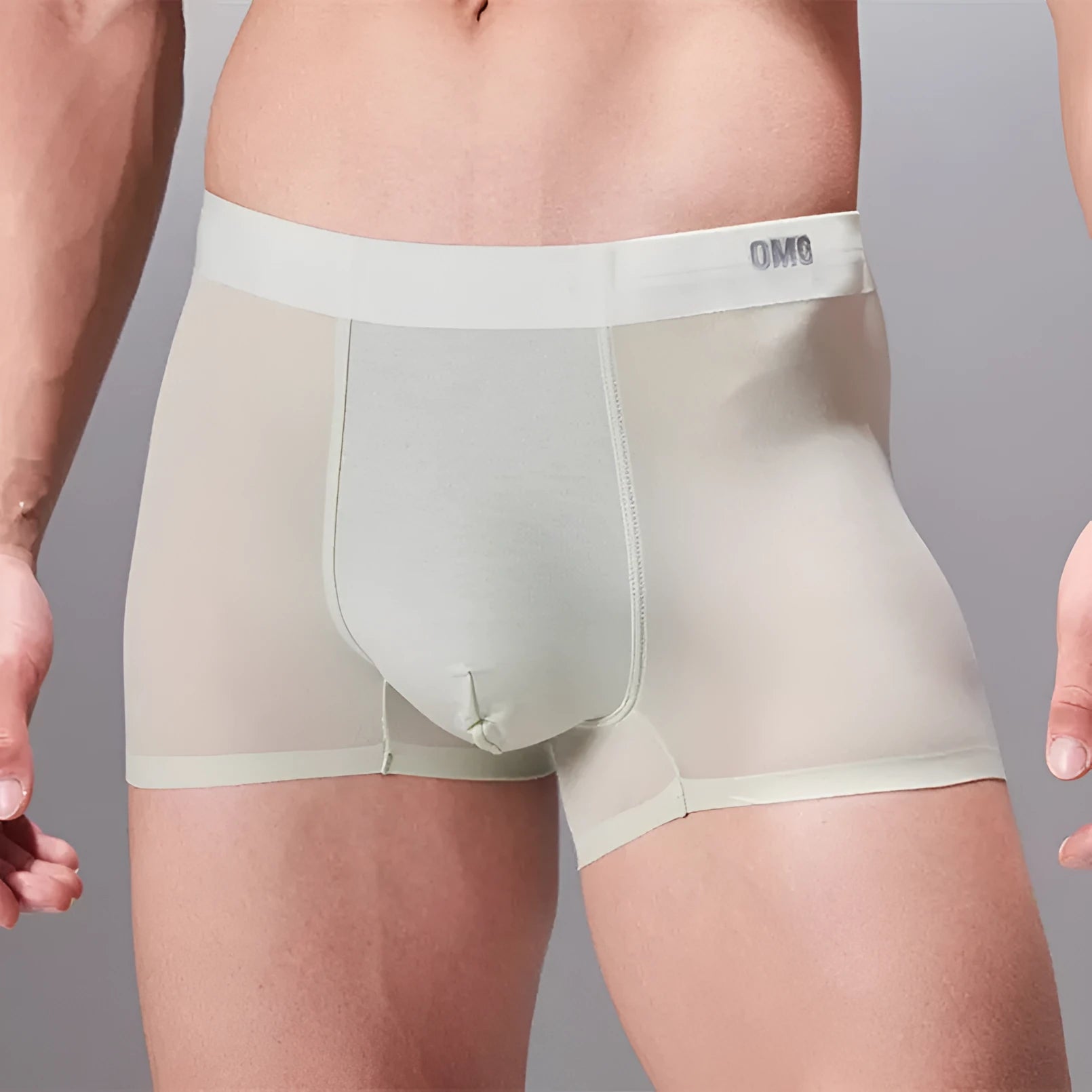 Lightweight seamless antibacterial sports underwear for men in large sizes, shown in multiple colour options.