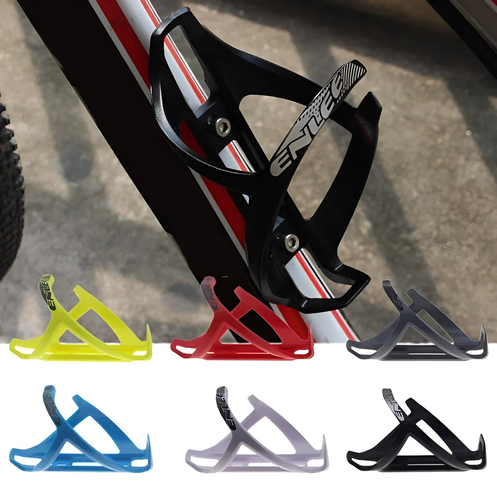 Mountain bike water bottle cage made from TPR plastic resin with PVC toughness fitting