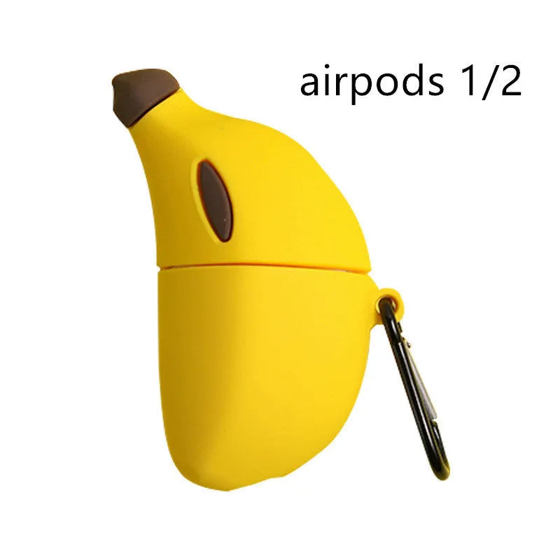 Yellow banana design silicone protective case for AirPods Pro wireless earbuds