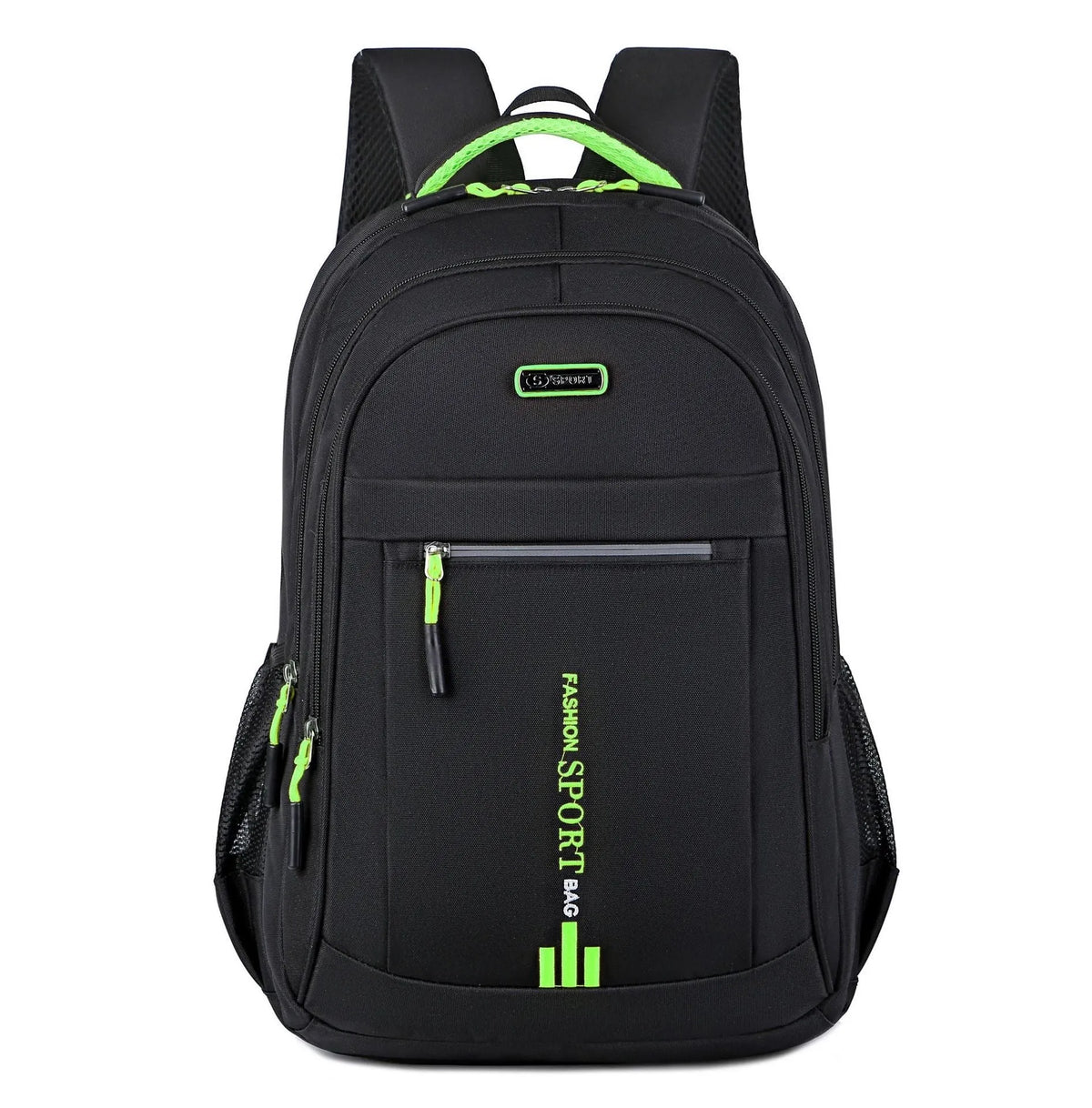 Oxford cloth business backpack with airpillow straps showing 20-35L capacity and sewing line detailing