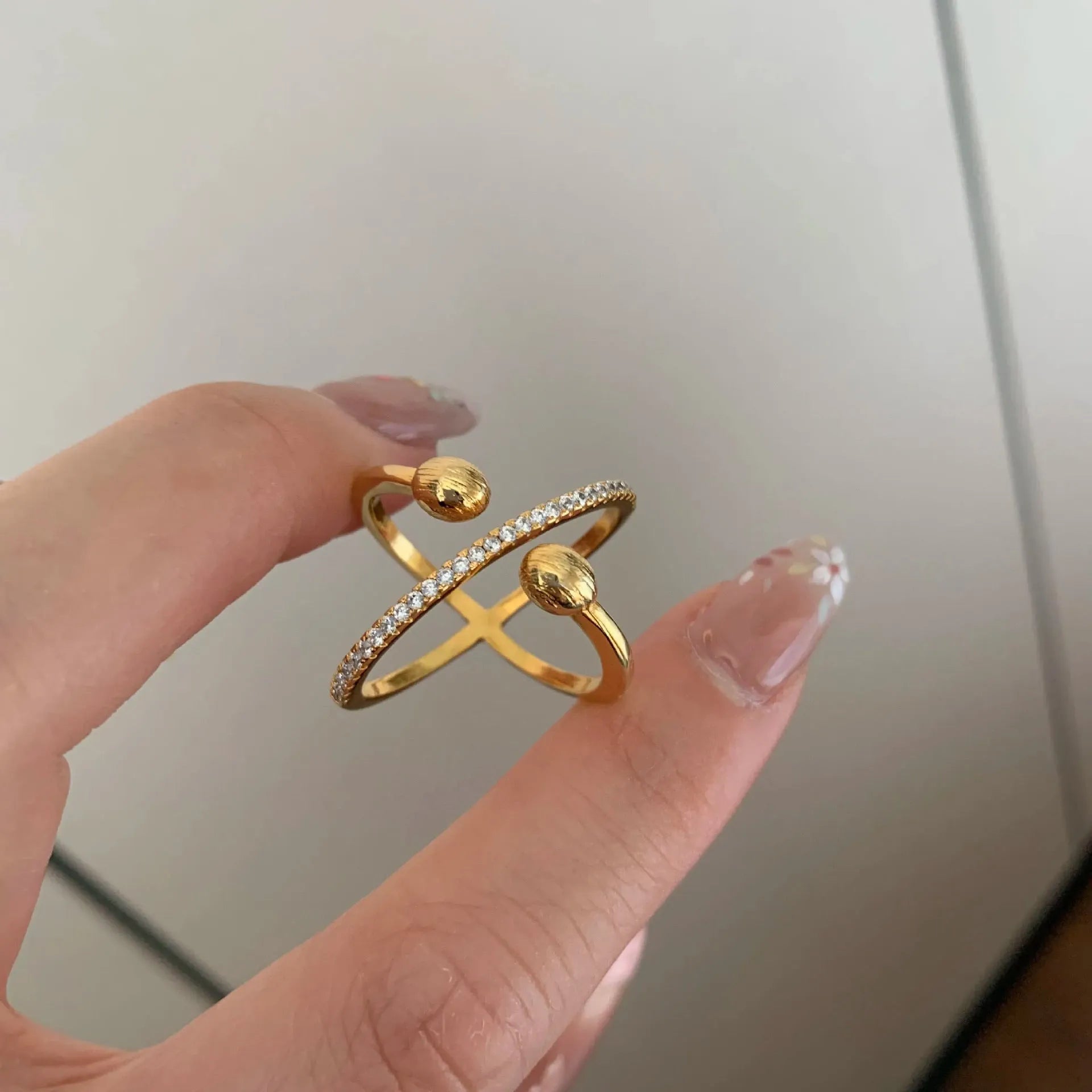 Copper retro brushed planet scarf buckle ring in colour A402 with open mouth design and adjustable opening