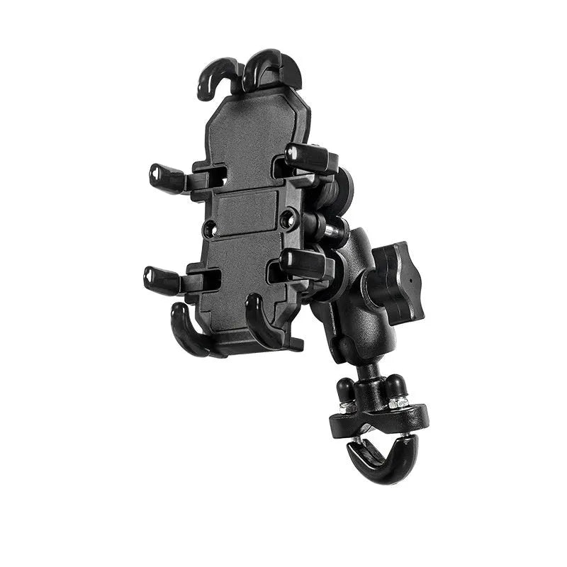 Aluminium alloy motorcycle phone bracket with eight claws and shock absorption design