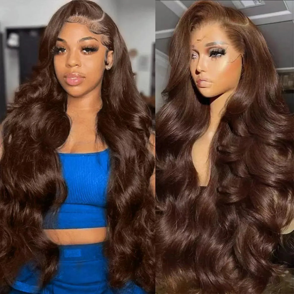 Dark brown lace big wave wig for women in 8 to 32 inch lengths with 13x4 or 13x6 lace style options
