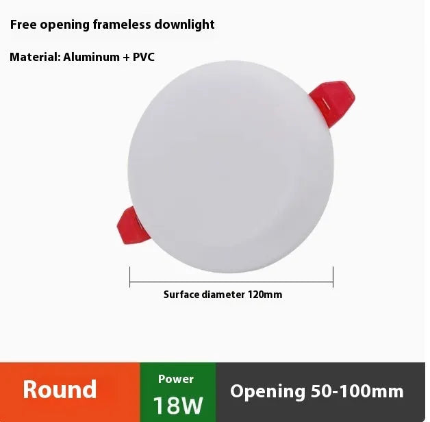 Ultra-thin aluminium LED panel light with adjustable hole design in white illumination