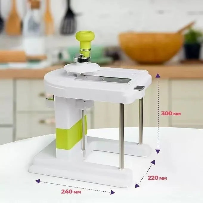 Beige stainless steel vegetable slicer and grater for kitchen use