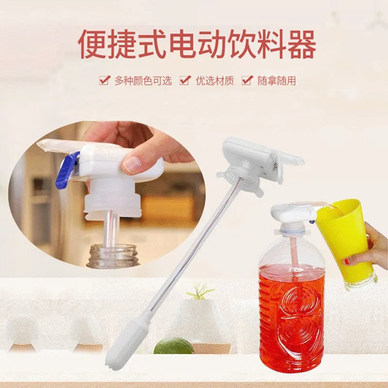 Electric pumping water device for milk and beverages with silicone straws and blue pressure handle