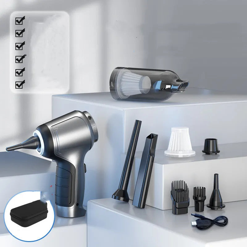 Handheld car and home vacuum cleaner with rechargeable battery and EVA storage bag