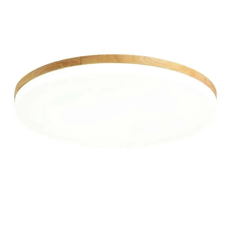 Japanese minimalist ceiling lamp with wood art body and acrylic shade in three available sizes.