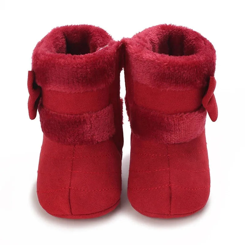 Baby girl soft sole winter shoes cotton cloth low top oversleeve grey pink red black dark brown