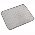 Ice silk dog cooling mat in blue edging, breathable mesh pet cold bed for small big dogs and cats