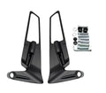 Universal foldable motorcycle rearview mirror in aluminium alloy, black, for motorcycle and electric car commuting
