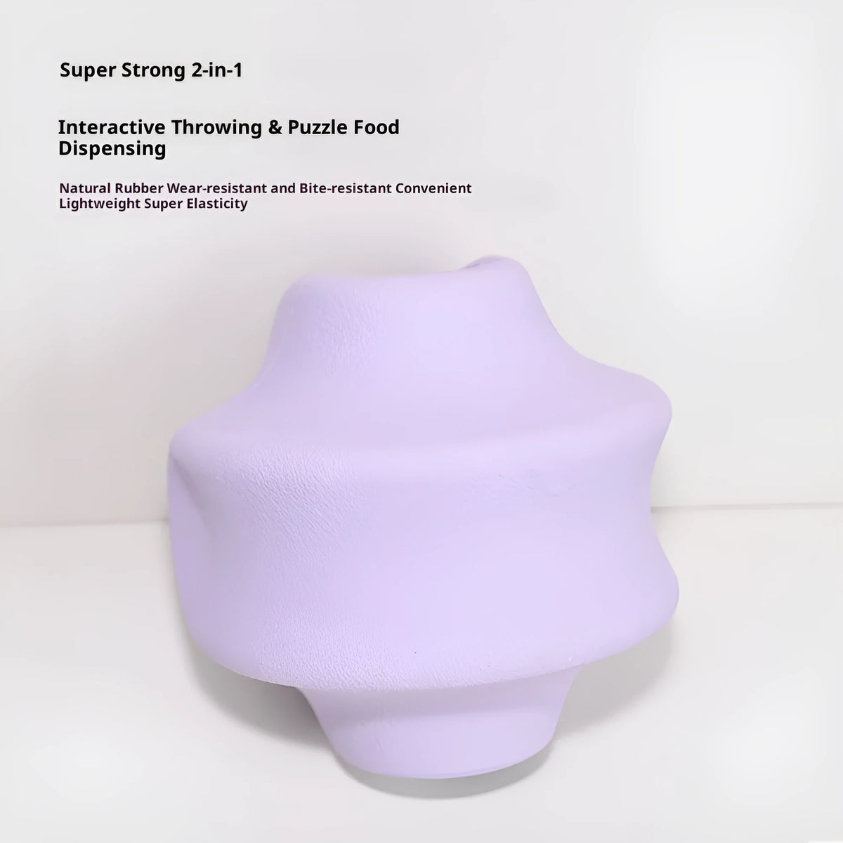 Natural rubber pet food dispensing toy in dark blue, suitable for slow feeding