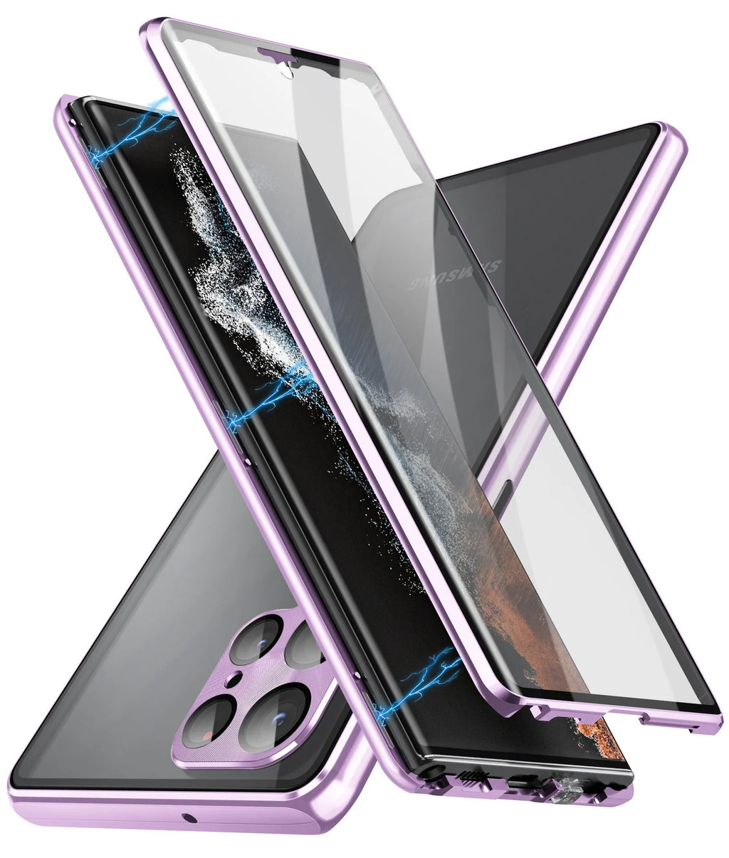 Samsung Galaxy S24 Ultra magnetic phone case with built-in mirror in seven colour options.