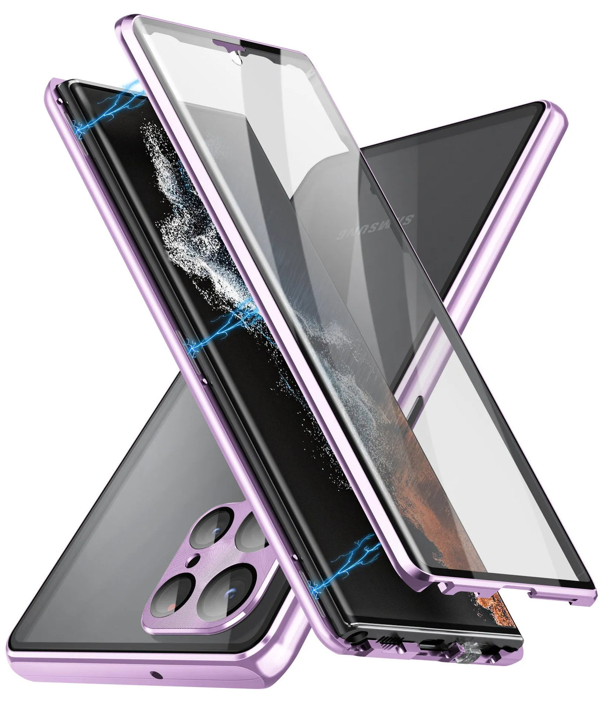 Samsung Galaxy S24 Ultra magnetic phone case with built-in mirror in seven colour options.