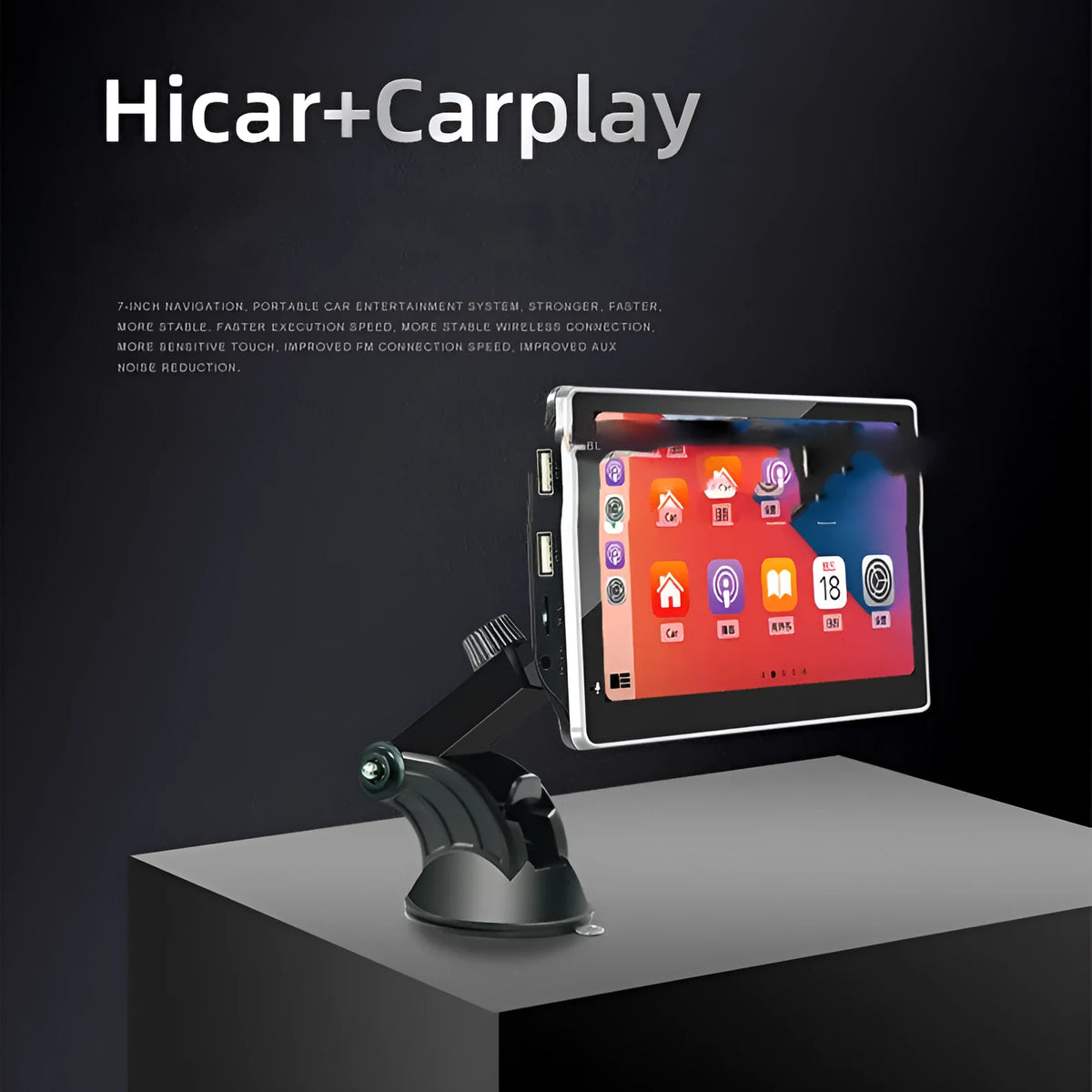 7 inch LCD screen projector for plastic car with optional AHD camera on dashboard