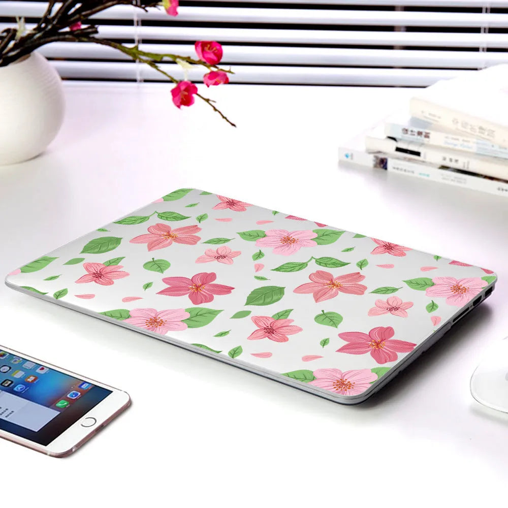Plastic laptop protective shell with floral pattern for MacBook models 11air, 12retina, or 13pro.