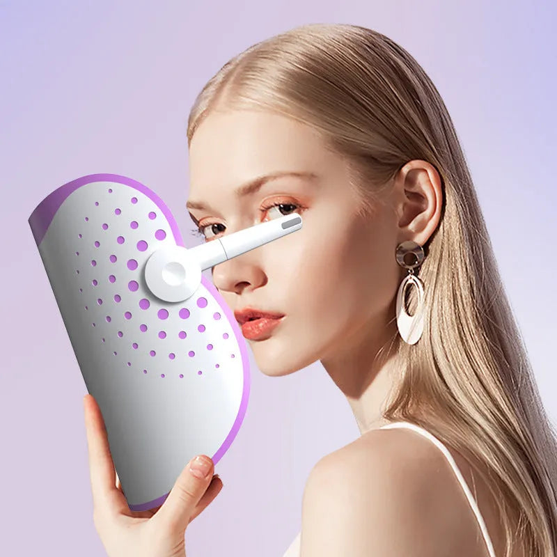 White and purple photon IPL beauty mask with plug-in power cable