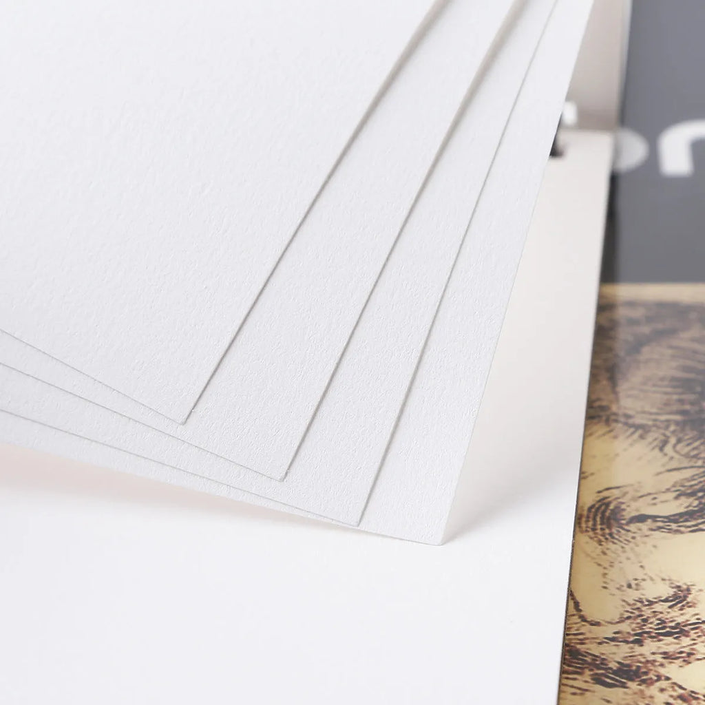 Wood pulp sketchbook for pigment and ink, shown in 155G or 180G paper with 8 open, 16 open or 32 open size options