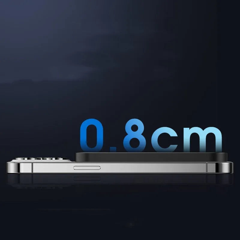 Black and titanium gold magnetic wireless alloy power bank showing creative design.