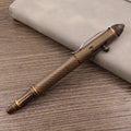 Brass tactical pen with retro colour and bolt-action press mechanism