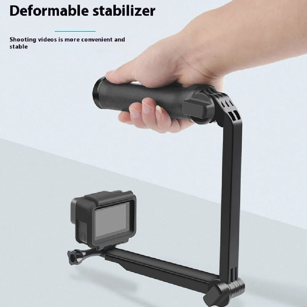 Portable folding camera tripod in black for GoPro Hero 9 8 7 6 5 4 with PC ABS bracket