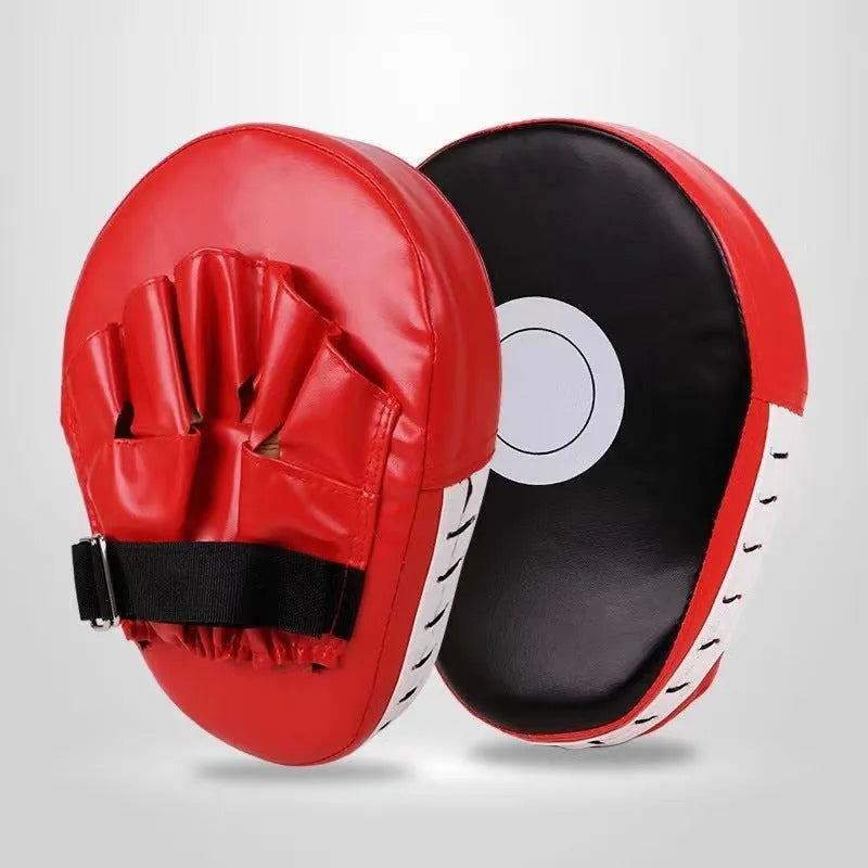 Boxing training punch mitts hand targets in red and black PU material for Muay Thai