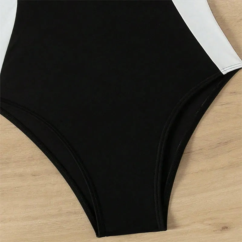 Pearl spaghetti straps one-piece swimsuit for women in black and white colour options