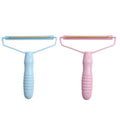 Portable manual fabric shaver with double-sided copper blade and PP handle in blue, 16 x 14 x 2.5cm