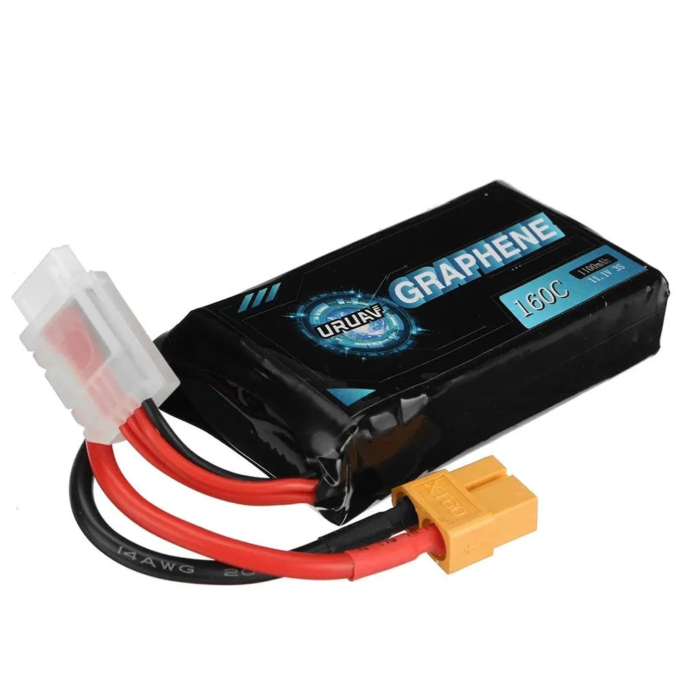 7.4V 1200mAh lithium battery for RC remote control cars and models measuring 15x36x70mm