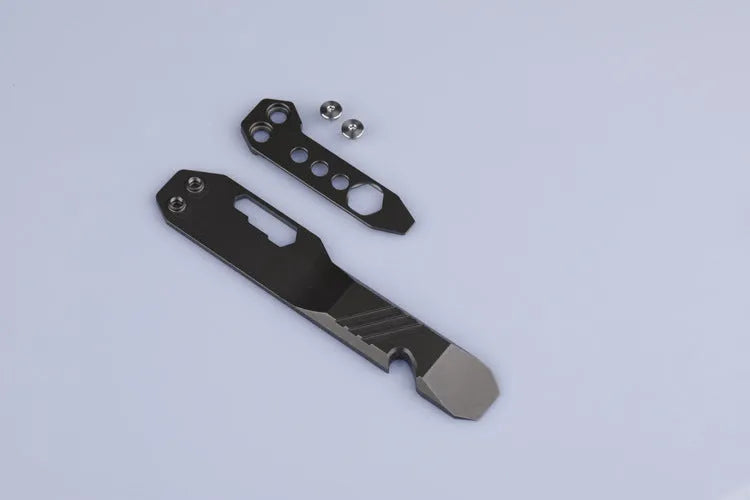 Titanium alloy TC4 multi-function crowbar screwdriver bottle opener in gun grey or stone wash, 41g