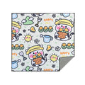 Colourful cartoon cat printed nylon cosmetic bag showing animal design pattern and zipper closure