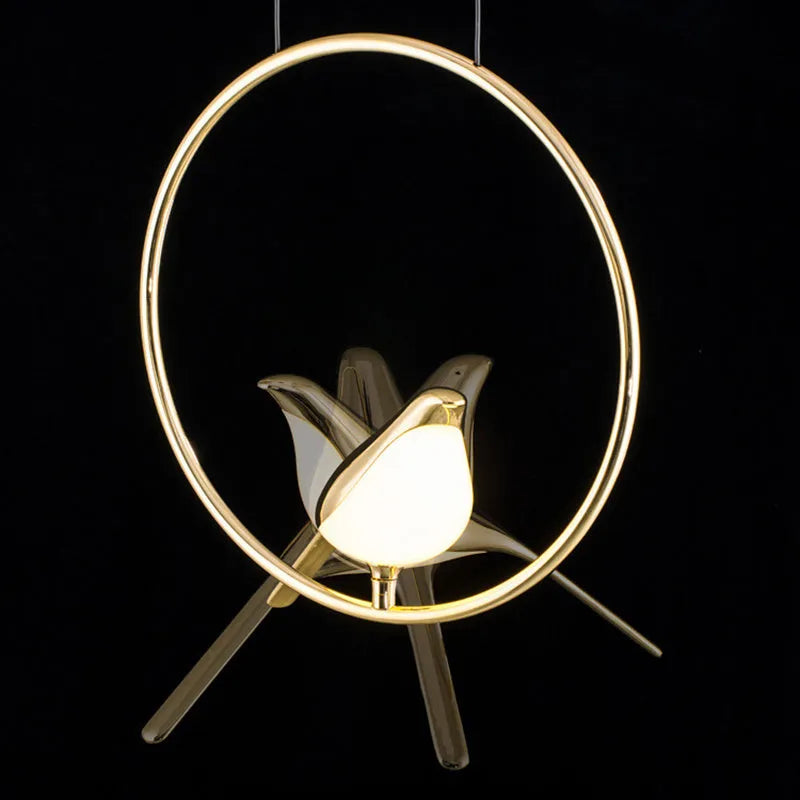 Modern minimalist magpie bird chandelier with zinc alloy framework and acrylic elements, 150cm height ceiling light
